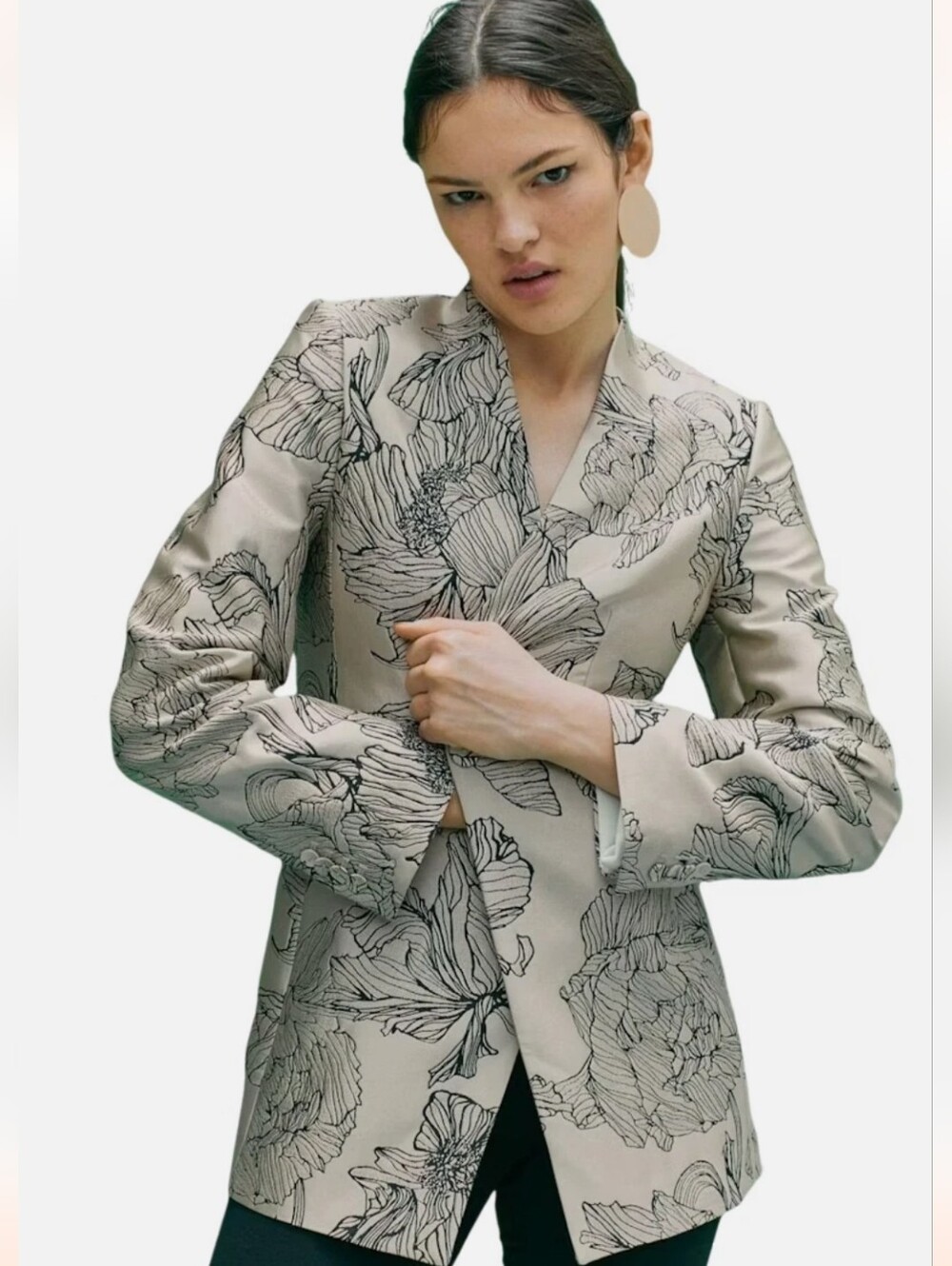 NWT H&M Floral Jacquard Blazer